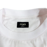 フェンディ FENDI Fロゴパッチ半袖Tシャツ FY1217 ホワイト コットン メンズ 半袖Ｔシャツ
