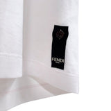 フェンディ FENDI Fロゴパッチ半袖Tシャツ FY1217 ホワイト コットン メンズ 半袖Ｔシャツ