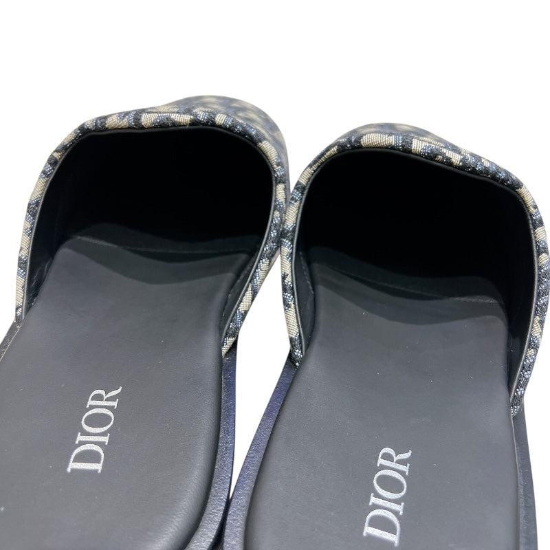 クリスチャン・ディオール Christian Dior オブリーク柄キャンバスミュールサンダル 3SA097ZJU ネイビー キャンバス メンズ サンダル