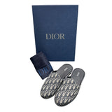 クリスチャン・ディオール Christian Dior オブリーク柄キャンバスミュールサンダル 3SA097ZJU ネイビー キャンバス メンズ サンダル