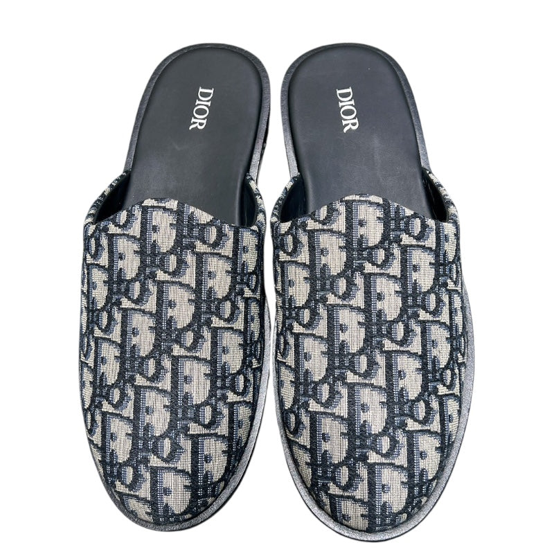 クリスチャン・ディオール Christian Dior オブリーク柄キャンバスミュールサンダル 3SA097ZJU ネイビー キャンバス メンズ サンダル