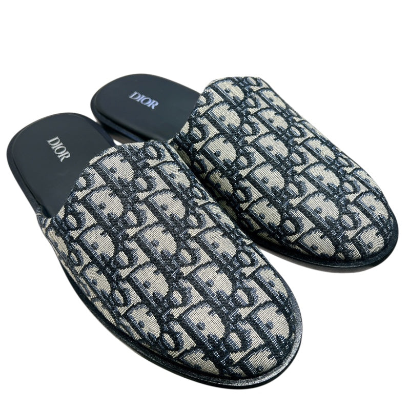 クリスチャン・ディオール Christian Dior オブリーク柄キャンバスミュールサンダル 3SA097ZJU ネイビー キャンバス メンズ サンダル
