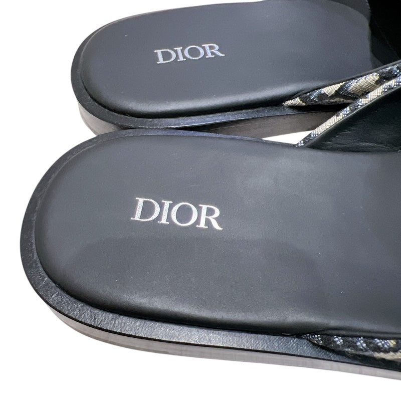 クリスチャン・ディオール Christian Dior オブリーク柄キャンバスミュールサンダル 3SA097ZJU ネイビー キャンバス メンズ サンダル
