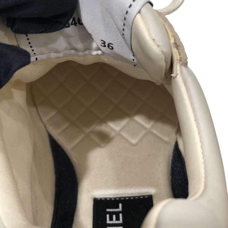 シャネル CHANEL ココマークグラデーションスニーカー G46086 アイボリー レザー レザー レディース スニーカー