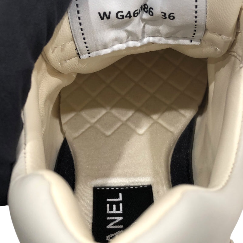 シャネル CHANEL ココマークグラデーションスニーカー G46086 アイボリー レザー レザー レディース スニーカー