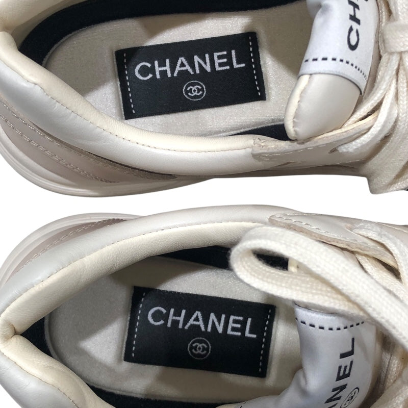 シャネル CHANEL ココマークグラデーションスニーカー G46086 アイボリー レザー レザー レディース スニーカー