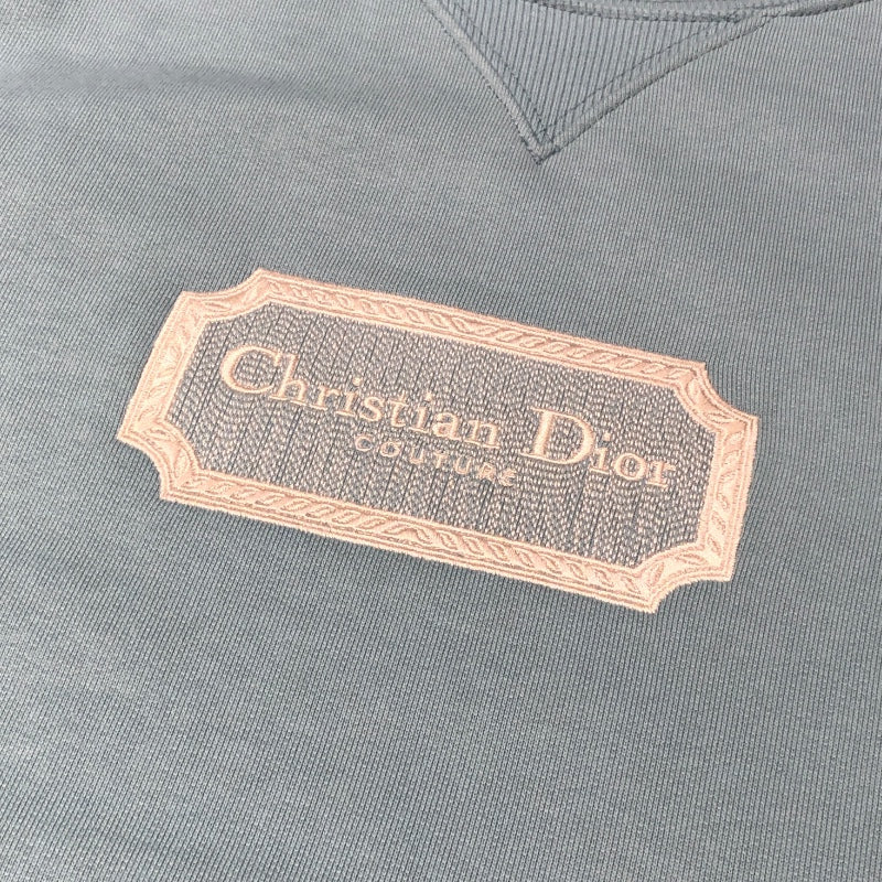 クリスチャン・ディオール Christian Dior ロゴ刺繍スウェットTシャツ 343J694A0531 ブルー コットン メンズ スウェット