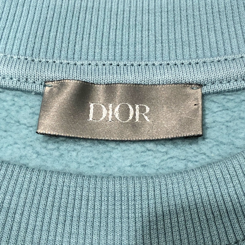 クリスチャン・ディオール Christian Dior ロゴ刺繍スウェットTシャツ 343J694A0531 ブルー コットン メンズ スウェット