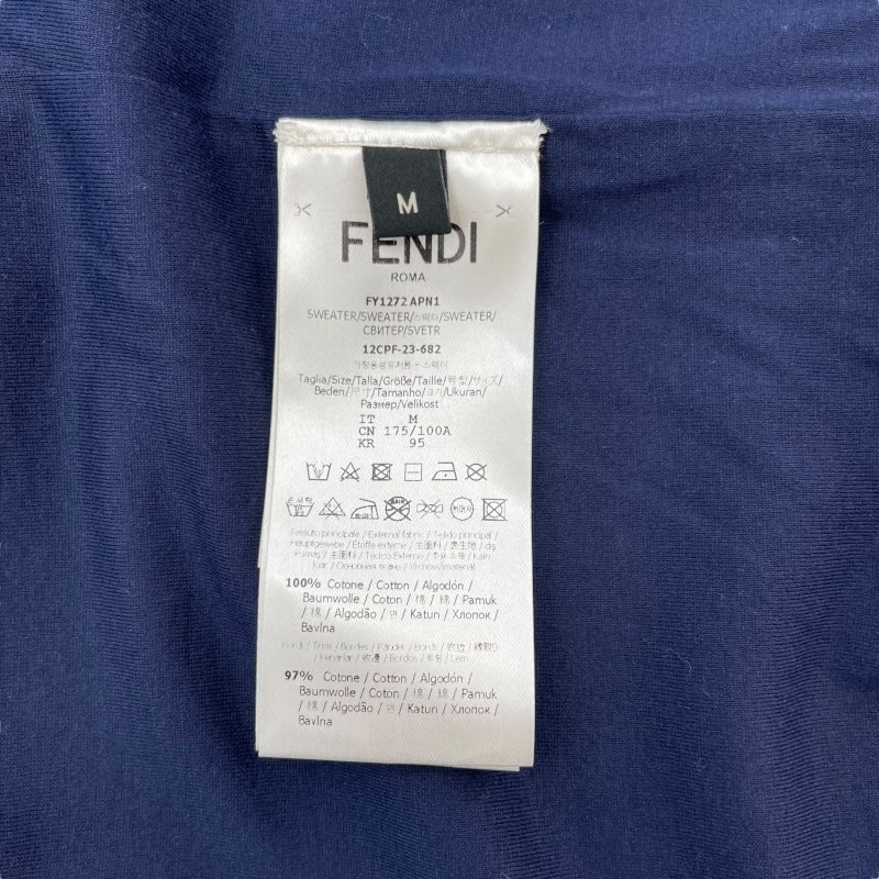 フェンディ FENDI エンボスロゴスウェットシャツブルゾン FY1272 ネイビー コットン メンズ スウェット