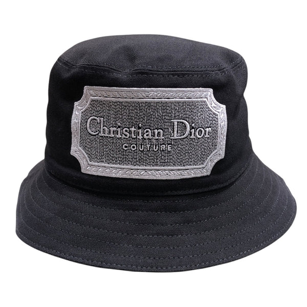 クリスチャン・ディオール Christian Dior ロゴ刺繍バケットハット 243C907E4511 ブラック コットン メンズ その他ファッション雑貨
