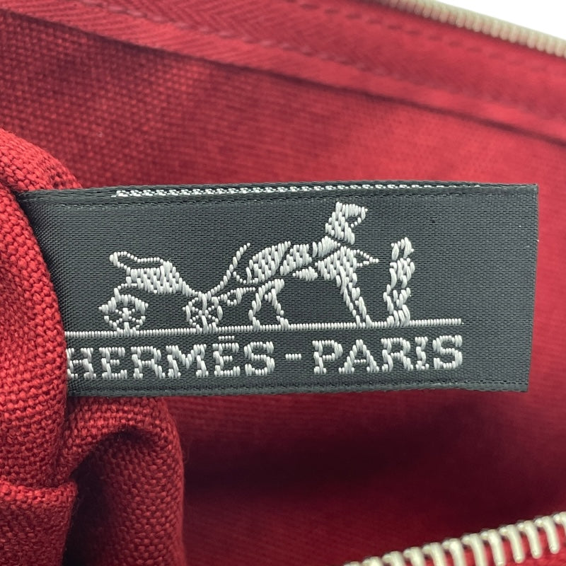 エルメス HERMES ボラボラポーチMM ボルドー SV金具 コットン ユニセックス その他小物