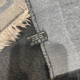 シャネル CHANEL 大判ストール グレー×ブルー×ベージュ カシミア×シルク×ウール ユニセックス スカーフ