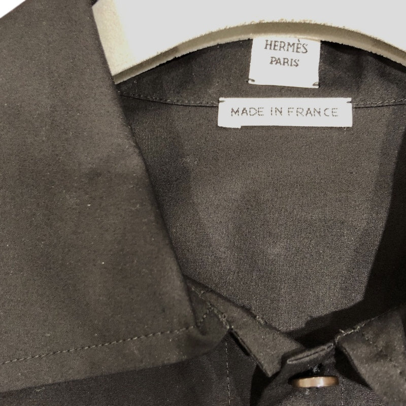 エルメス HERMES ノースリーブシャウワンピース 3E0565DT ブラック コットン コットン レディース ワンピース
