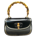 グッチ GUCCI バンブー2WAYハンドバッグ 495880 ブラック カーフ レディース ショルダーバッグ