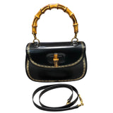 グッチ GUCCI バンブー2WAYハンドバッグ 495880 ブラック カーフ レディース ショルダーバッグ