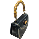 グッチ GUCCI バンブー2WAYハンドバッグ 495880 ブラック カーフ レディース ショルダーバッグ