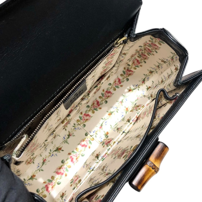 グッチ GUCCI バンブー2WAYハンドバッグ 495880 ブラック カーフ レディース ショルダーバッグ