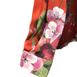 グッチ GUCCI 花柄ボウタイシャツ 400160 レッド シルク レディース 長袖シャツ
