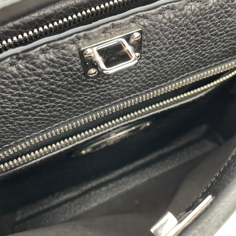 フェンディ FENDI ピーカブーフィットFFスタンプ 7VA422 ブラック レザー メンズ ハンドバッグ