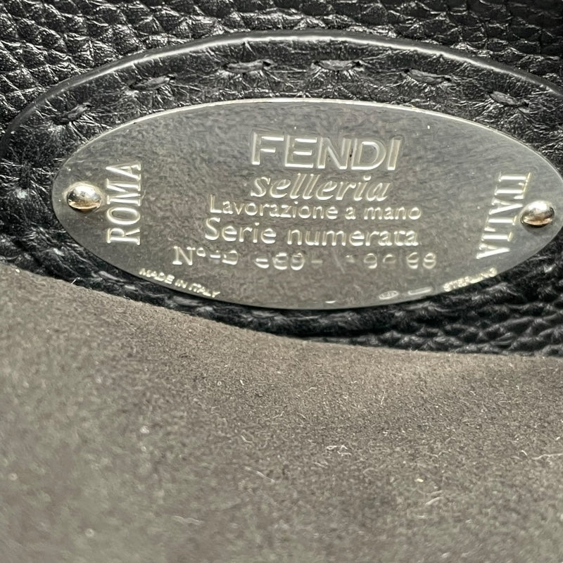 フェンディ FENDI ピーカブーフィットFFスタンプ 7VA422 ブラック レザー メンズ ハンドバッグ