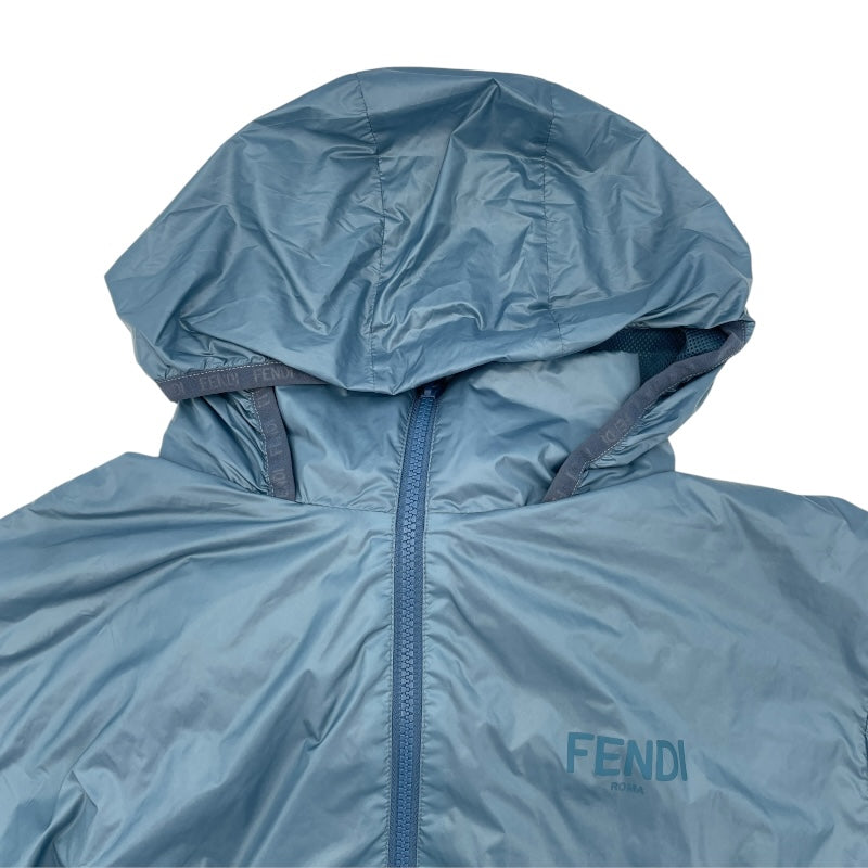 フェンディ FENDI バゲットバッグ ジップアップジャケット FAN087 ブルー ナイロン メンズ ナイロンジャケット