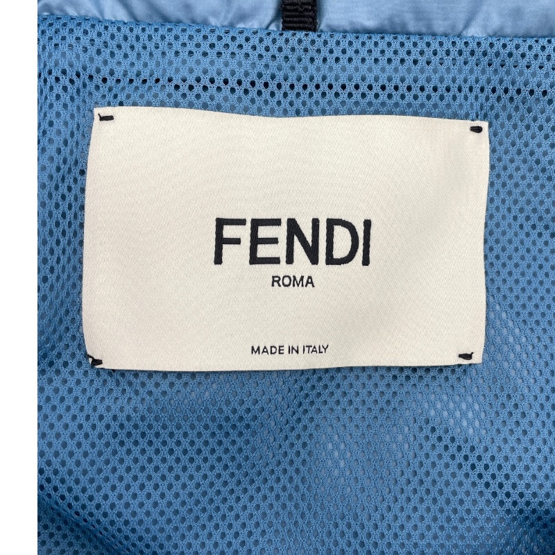 フェンディ FENDI バゲットバッグ ジップアップジャケット FAN087 ブルー ナイロン メンズ ナイロンジャケット