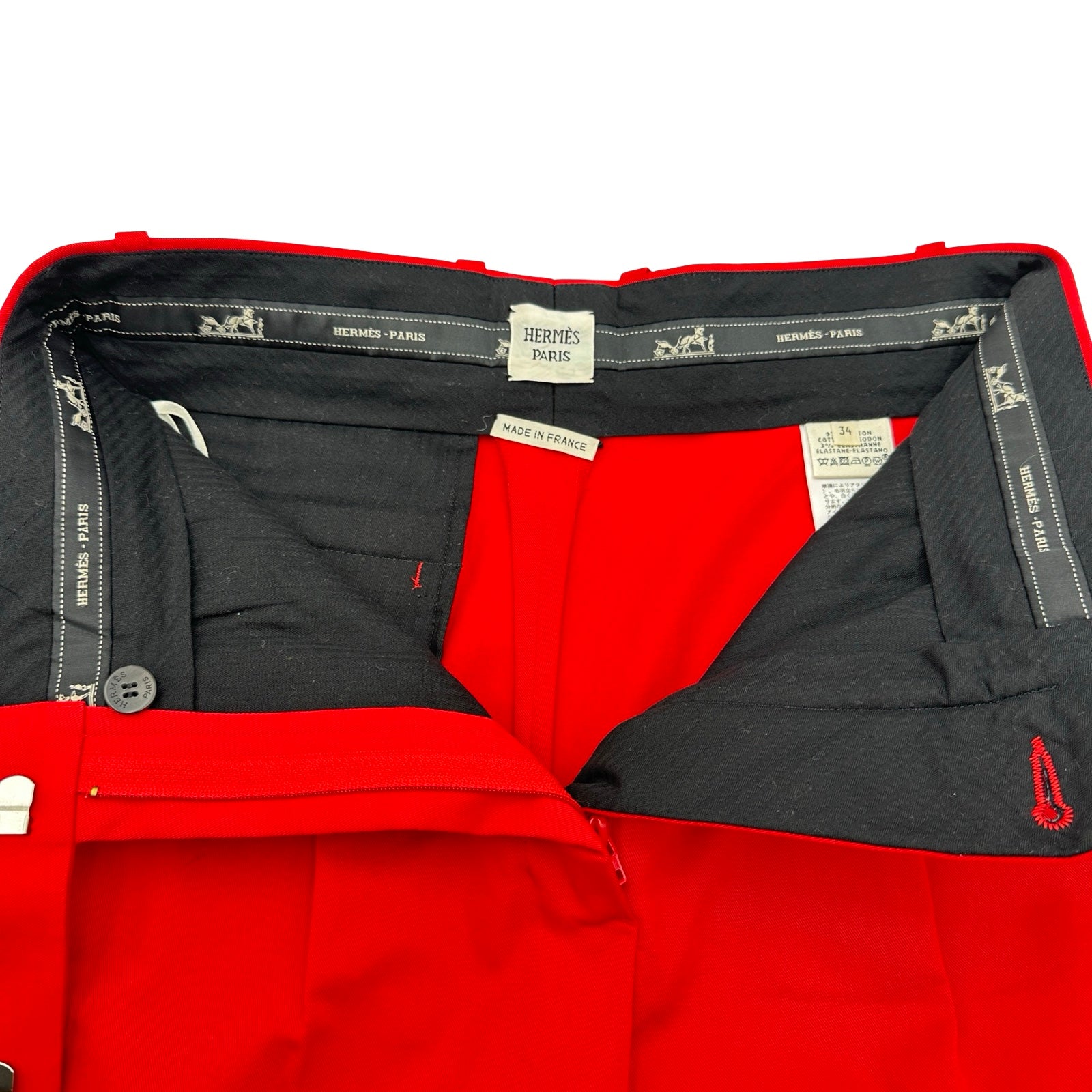 エルメス HERMES ハーフパンツ レッド コットン レディース ショート
