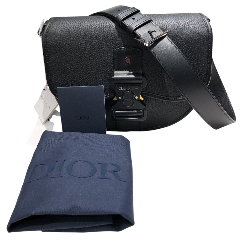 クリスチャン・ディオール Christian Dior ギャロップショルダーバック ブラック レザー メンズ ショルダーバッグ