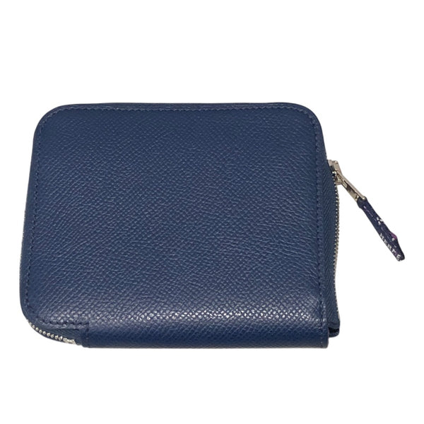 エルメス HERMES アザップコンパクトシルクイン □P刻 ブルーサフィール・シルバー金具 エプソン レディース コインケース