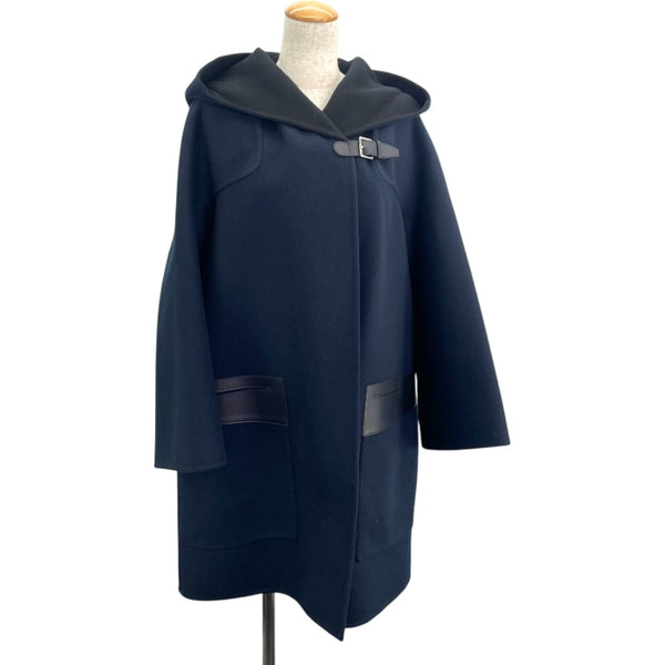 エルメス HERMES ベビーカシミヤダッフルコート 4HO124DB ネイビー カシミヤ レディース ダッフルコート