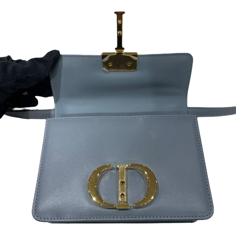 クリスチャン・ディオール Christian Dior モンテーニュ30 マイクロショルダーバッグ ライトブルー・ゴールド金具 カーフ レディース ショルダーバッグ