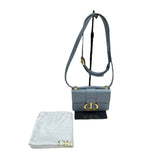 クリスチャン・ディオール Christian Dior モンテーニュ30 マイクロショルダーバッグ ライトブルー・ゴールド金具 カーフ レディース ショルダーバッグ