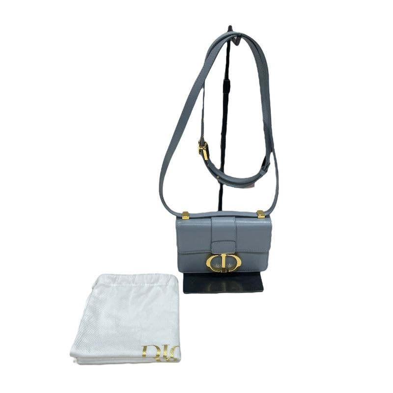 クリスチャン・ディオール Christian Dior モンテーニュ30 マイクロショルダーバッグ ライトブルー・ゴールド金具 カーフ レディース ショルダーバッグ