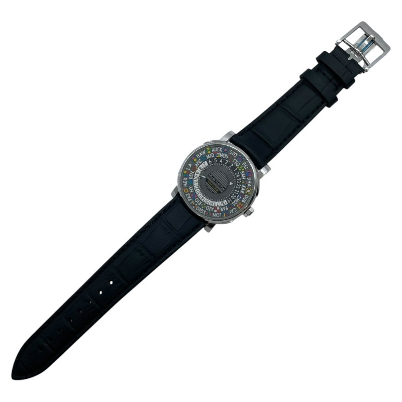 ルイ・ヴィトン LOUIS VUITTON エスカル タイムゾーン Q5.D20 マルチカラー SS/革ベルト（社外品） 自動巻き メンズ 腕時計