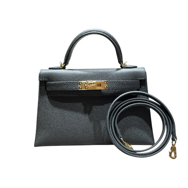 エルメス HERMES ミニケリー2 K刻印 ブラック ゴールド金具 エプソン レディース ショルダーバッグ