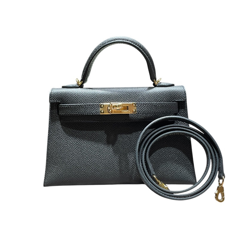 エルメス HERMES ミニケリー2 K刻印 ブラック ゴールド金具 エプソン レディース ショルダーバッグ