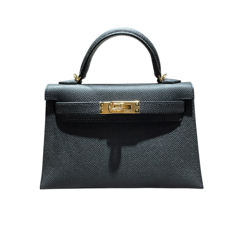 エルメス HERMES ミニケリー2 K刻印 ブラック ゴールド金具 エプソン レディース ショルダーバッグ
