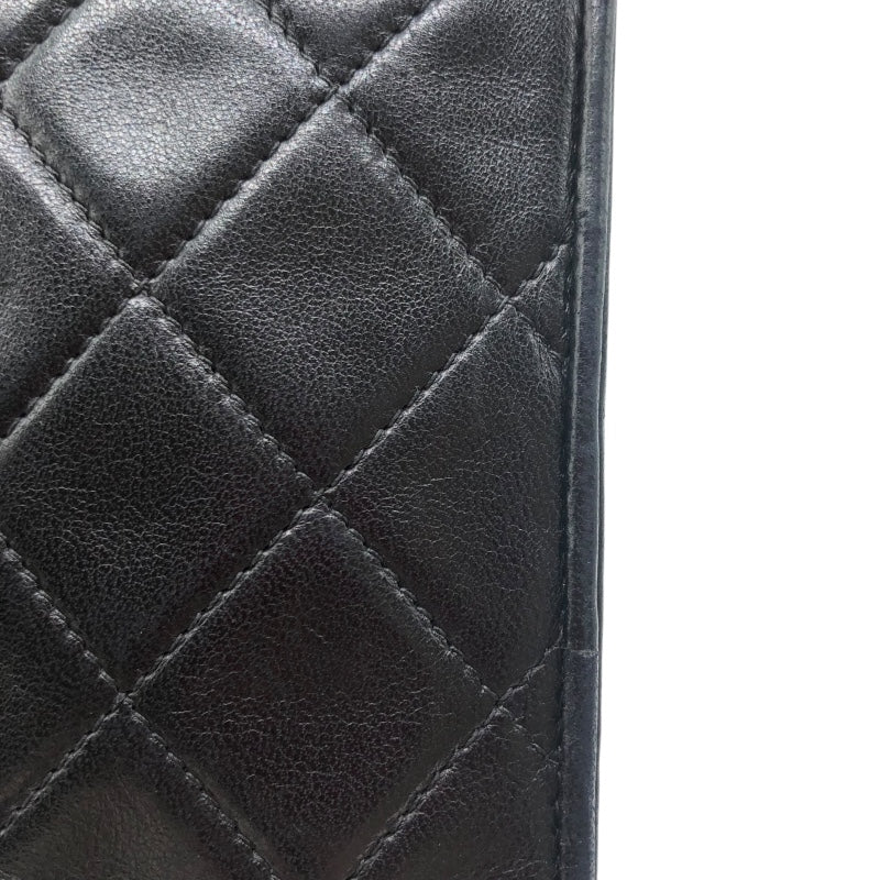 シャネル CHANEL マトラッセフルフラップチェーンショルダー ブラック ラムレザー レディース ショルダーバッグ