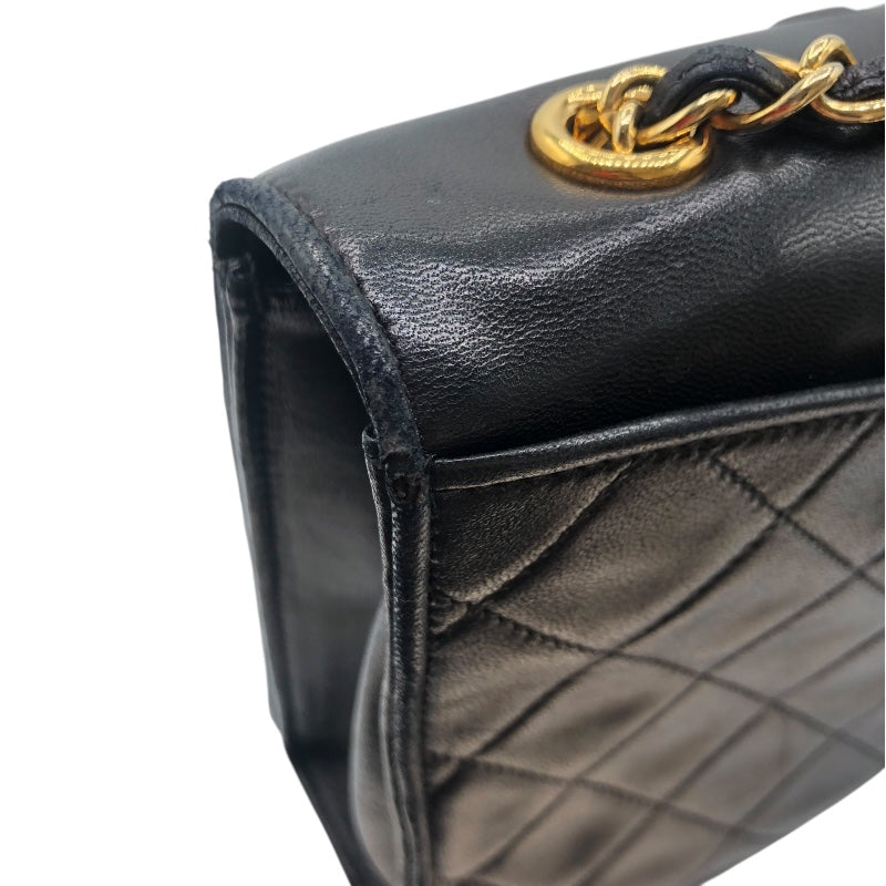 シャネル CHANEL マトラッセフルフラップチェーンショルダー ブラック ラムレザー レディース ショルダーバッグ
