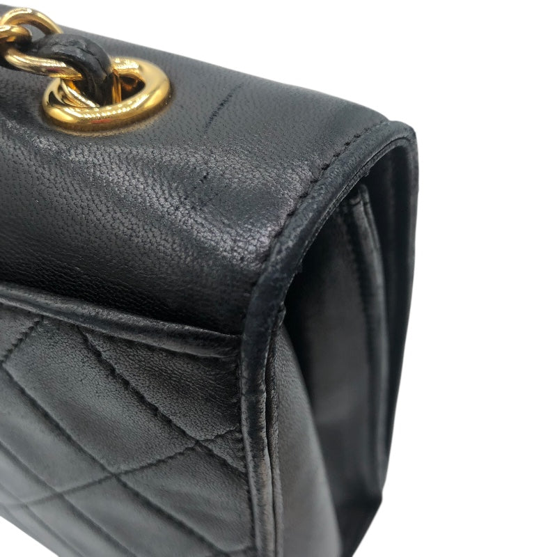 シャネル CHANEL マトラッセフルフラップチェーンショルダー ブラック ラムレザー レディース ショルダーバッグ