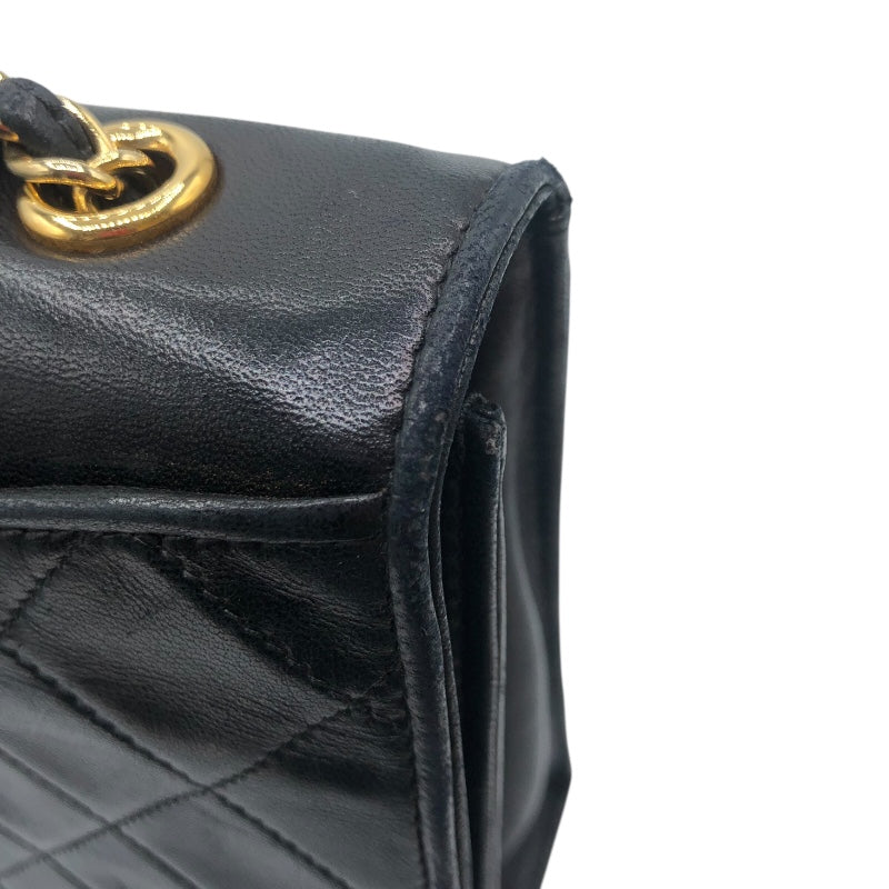 シャネル CHANEL マトラッセフルフラップチェーンショルダー ブラック ラムレザー レディース ショルダーバッグ