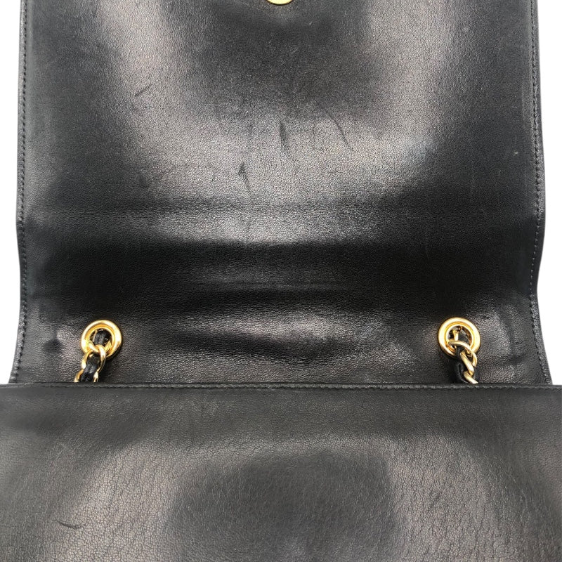 シャネル CHANEL マトラッセフルフラップチェーンショルダー ブラック ラムレザー レディース ショルダーバッグ