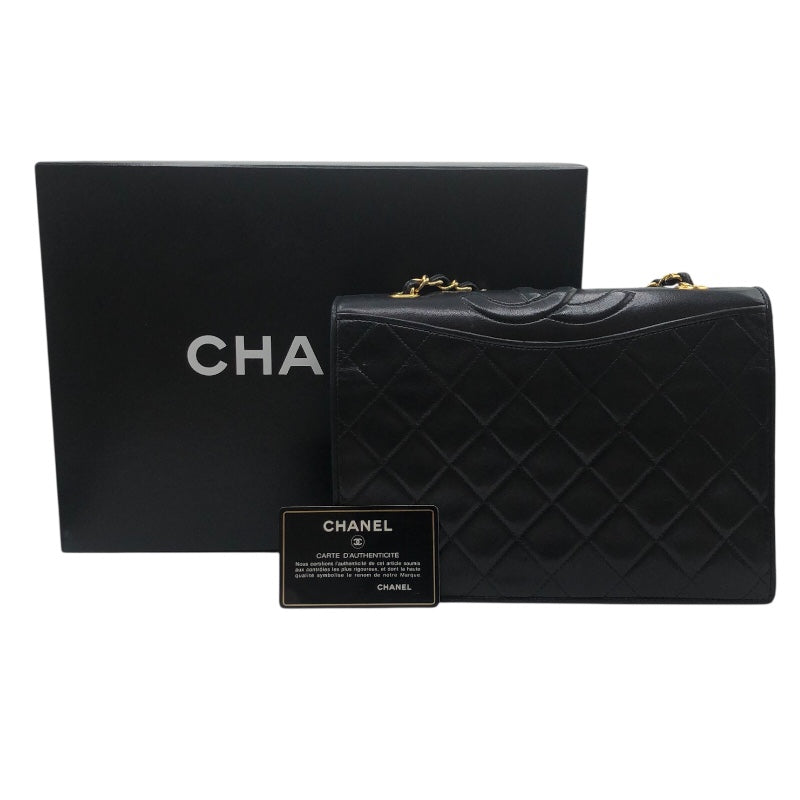 シャネル CHANEL マトラッセフルフラップチェーンショルダー ブラック ラムレザー レディース ショルダーバッグ