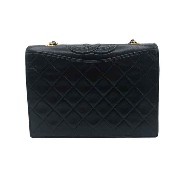 シャネル CHANEL マトラッセフルフラップチェーンショルダー ブラック ラムレザー レディース ショルダーバッグ