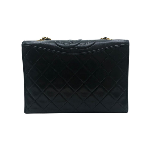 シャネル CHANEL マトラッセフルフラップチェーンショルダー ブラック ラムレザー レディース ショルダーバッグ