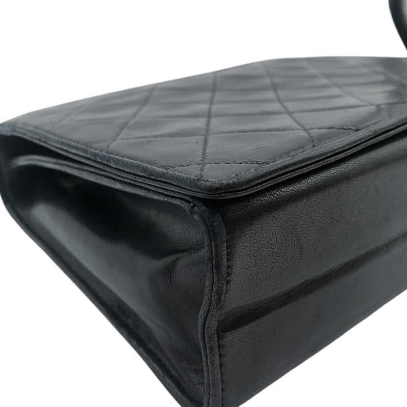 シャネル CHANEL マトラッセフルフラップチェーンショルダー ブラック ラムレザー レディース ショルダーバッグ