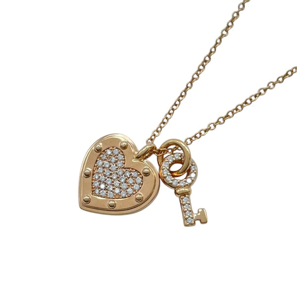 ティファニー TIFFANY＆CO ノターントゥラブハードタグキーダイヤネックレス ピンクゴールド Au750 ダイヤモンド ジュエリー
