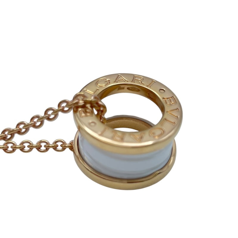 ブルガリ BVLGARI ビーゼロワン ネックレス ピンクゴールド Au750/ホワイトセラミック ジュエリー