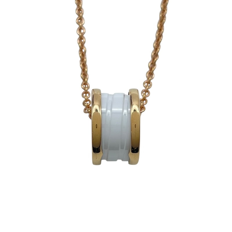 ブルガリ BVLGARI ビーゼロワン ネックレス ピンクゴールド Au750/ホワイトセラミック ジュエリー