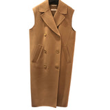 S Max Mara ダブルフェイスベストロングコート 23927603336 キャメル ウール レディース その他アウター